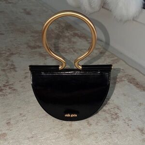 Cult Gaia Black Clutch with Gold Handle